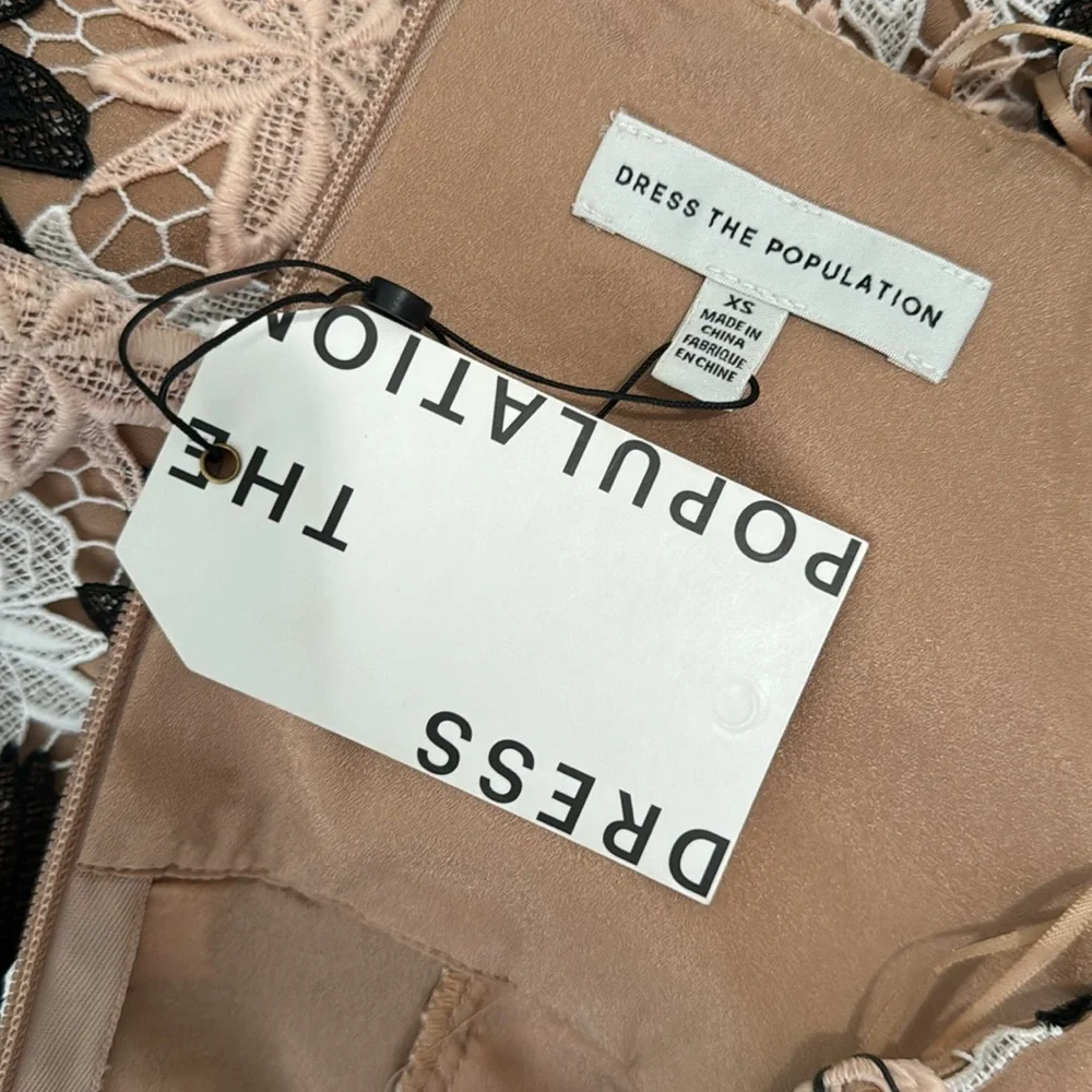 Dress the Population Chantal Floral Multihue Lace Party Dress​​​​​​​ Size XS NWT - Picture 10 of 14